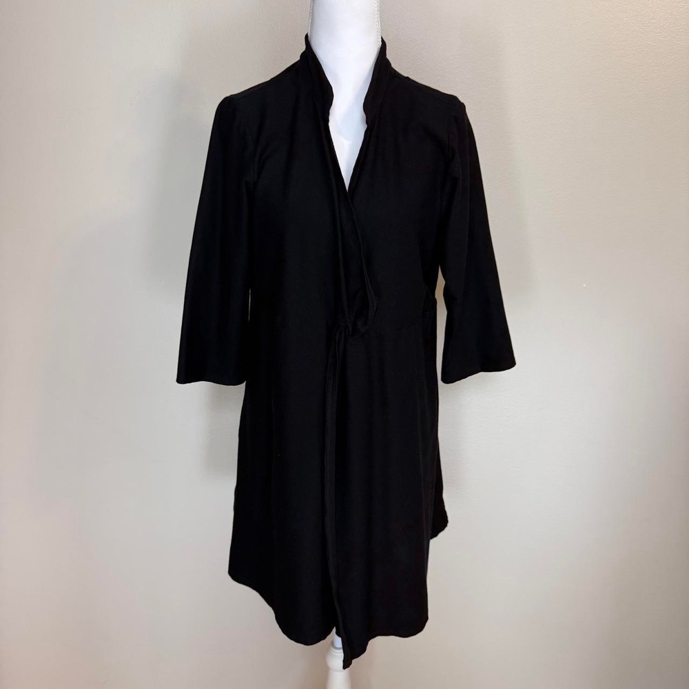 Vintage Eileen Fisher Tunic Dress 3/4 Sleeves Womens L Minimalist Coastal Chic